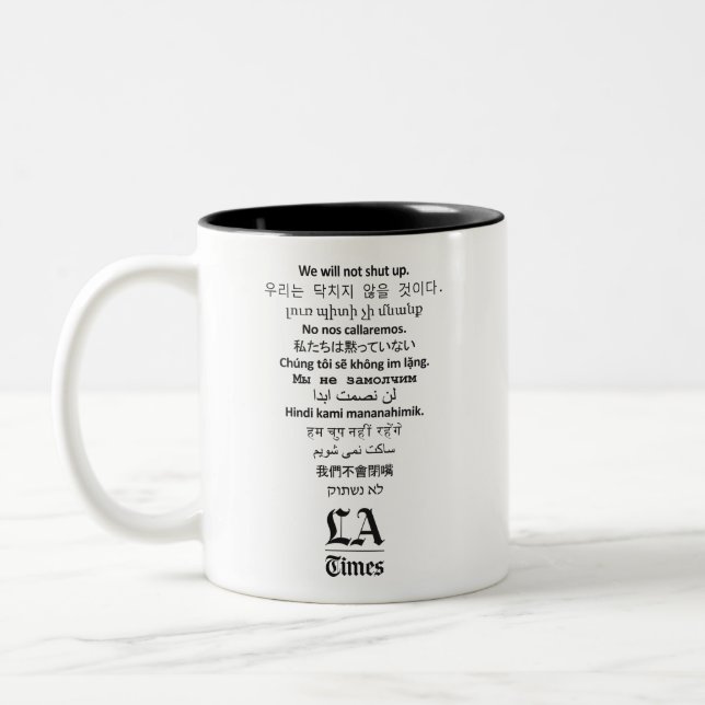 Em Dois Tons "Nós não fecharemos acima" a caneca de café dos (Esquerda)