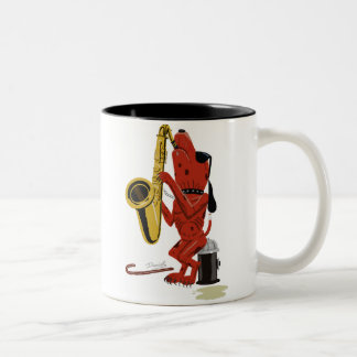Em Dois Tons O cão velho, novo lambe a caneca de café