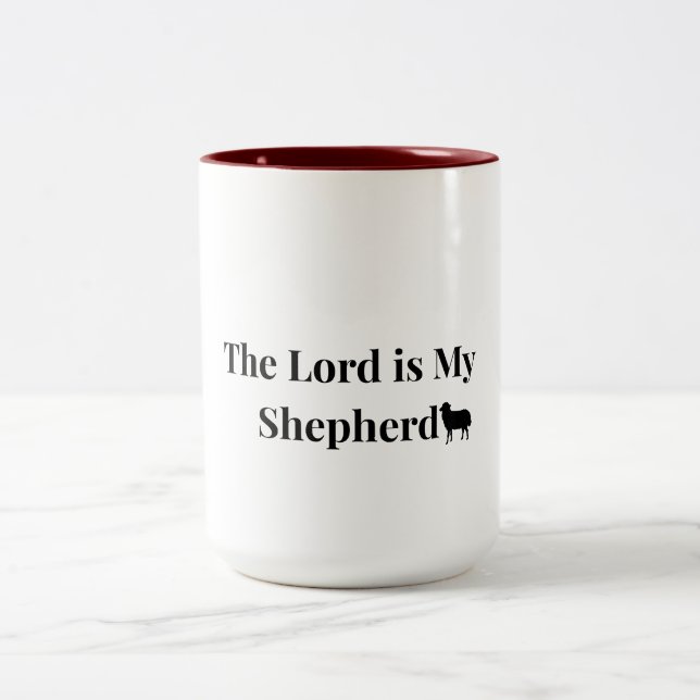 Em Dois Tons O Senhor É Meu Pastor Caneca de Café Cristã (Centro)