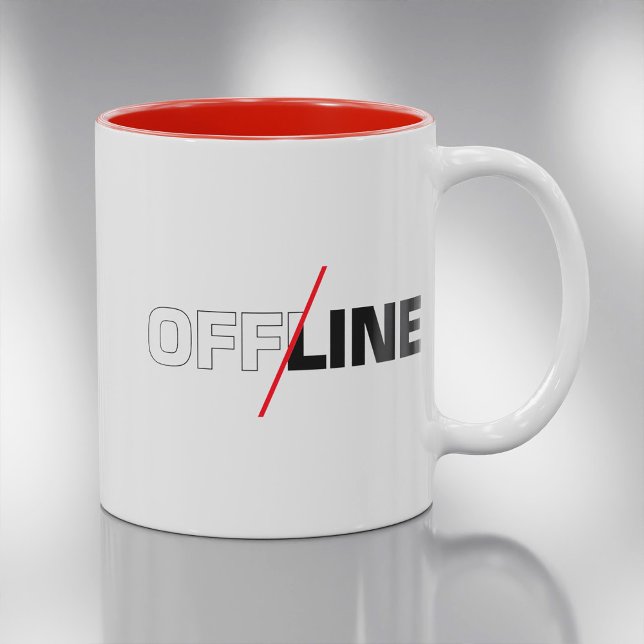 Em Dois Tons Offline | Humor Geek de Caneca de Café (Criador carregado)