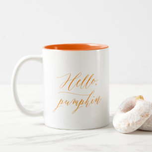 Em Dois Tons Olá! caneca de café da queda da abóbora