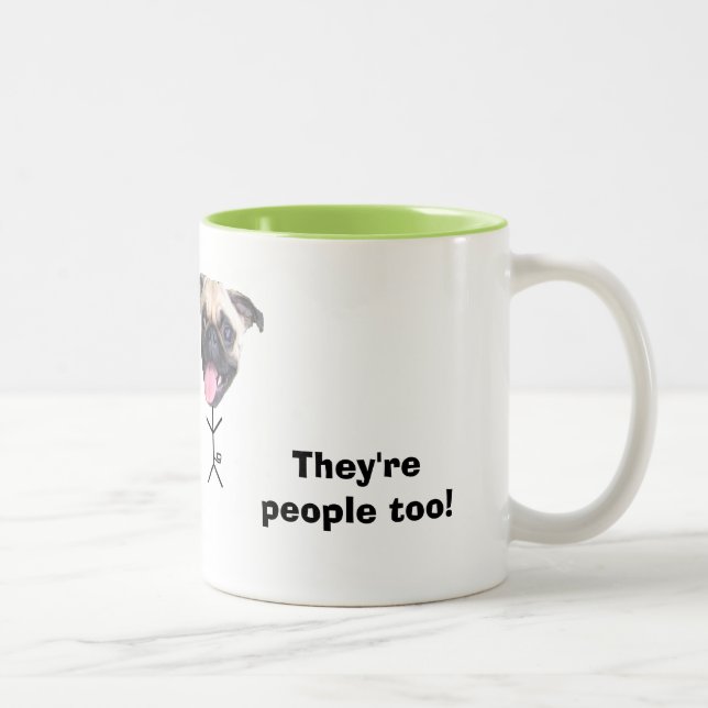 Em Dois Tons Os Pugs são pessoas de caneca de café (Direita)