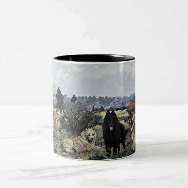 Em Dois Tons Os quatro belgas 11oz. Caneca de café (Centro)