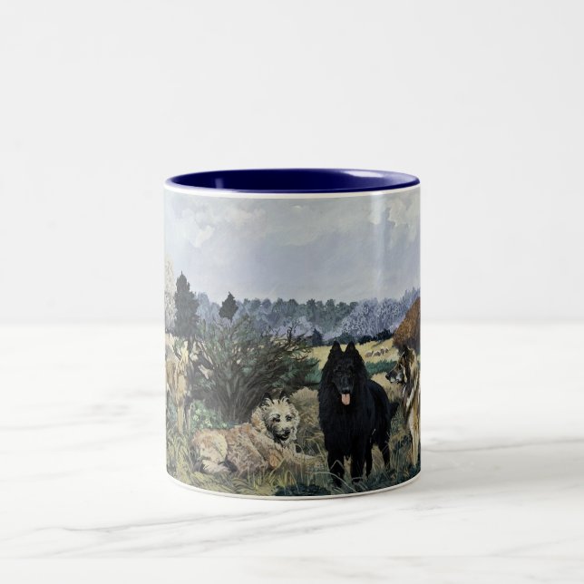 Em Dois Tons Os quatro belgas 15oz. Caneca de café (Centro)