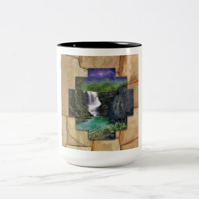 Em Dois Tons Pachamama - Caneca de Café (Centro)