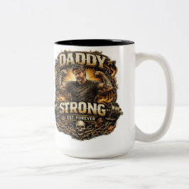 Em Dois Tons Pai Forte Caneca de Café Vintage Pai de Academia E