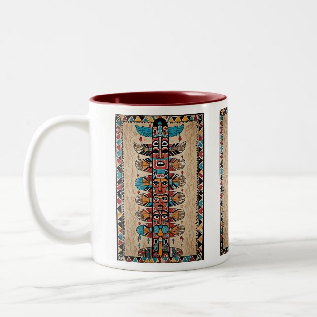 Em Dois Tons Presente de caneca de café com design tribal (Esquerda)