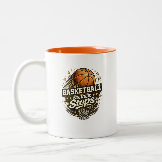 Em Dois Tons Presente de Caneca de Café Esportivo Basquete Nunc (Esquerda)