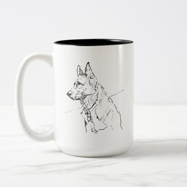 Em Dois Tons Presente para Amantes de Cachorros, Caneca de Café (Esquerda)