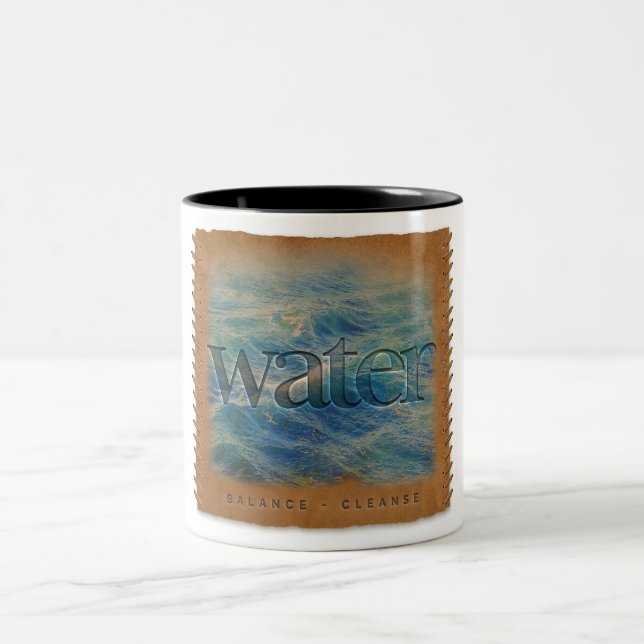 Em Dois Tons Quatro Elementos - Água - Caneca de Café (Centro)