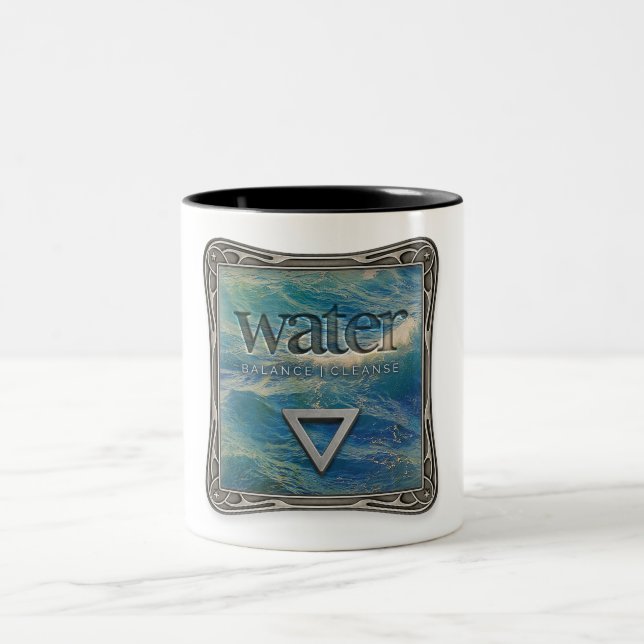 Em Dois Tons Quatro Elementos - Água - Caneca de Café (Centro)