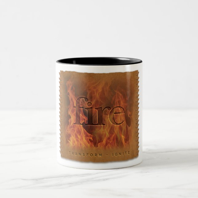 Em Dois Tons Quatro Elementos - Fogo - Caneca de Café (Centro)