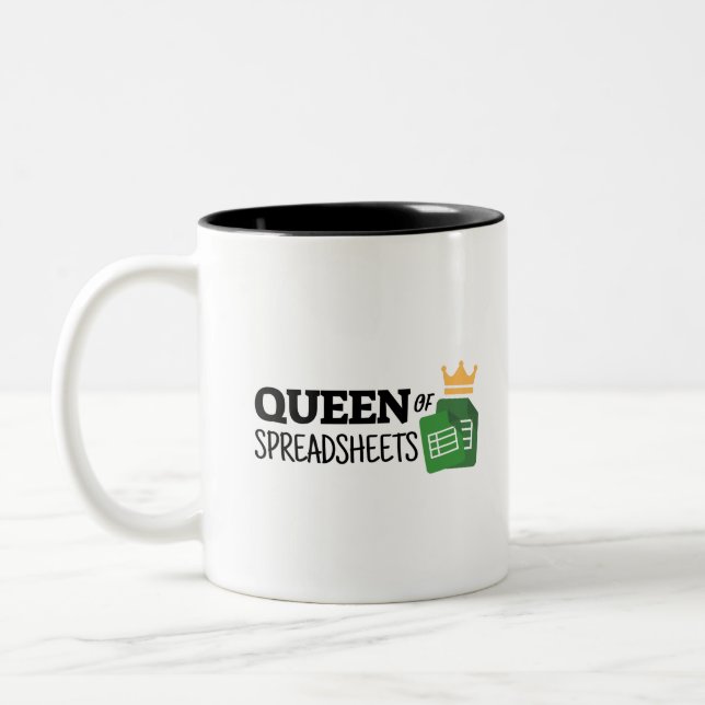 Em Dois Tons Rainha das folhas de cálculo Caneca de café de doi (Esquerda)