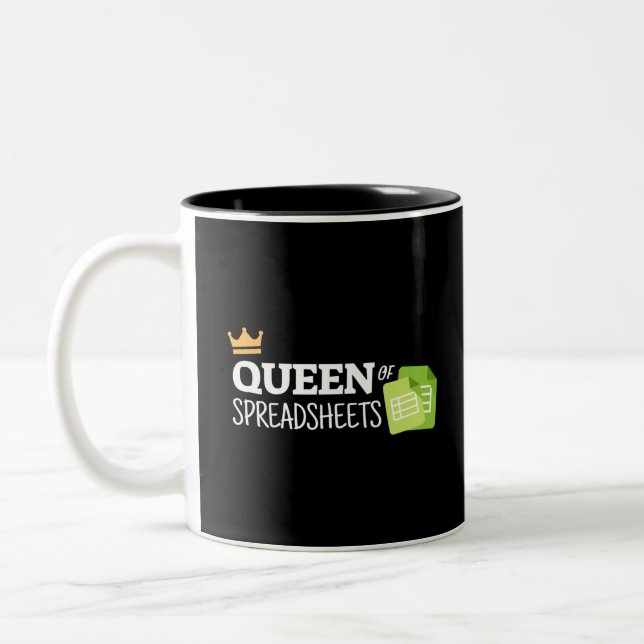 Em Dois Tons Rainha das folhas de cálculo Caneca de café de doi (Esquerda)