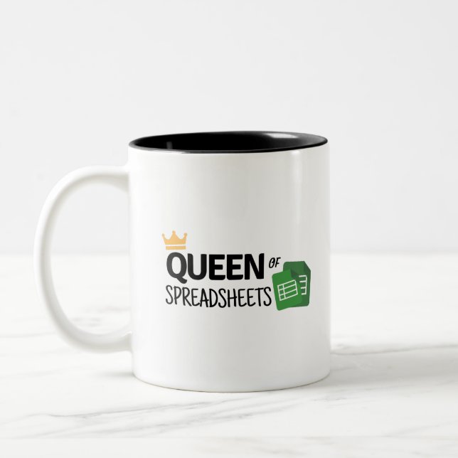 Em Dois Tons Rainha das folhas de cálculo Caneca de café de doi (Esquerda)