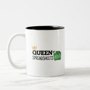 Em Dois Tons Rainha das folhas de cálculo Caneca de café de doi