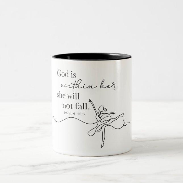 Em Dois Tons SALMO 46:5 - Caneca de Café (Centro)