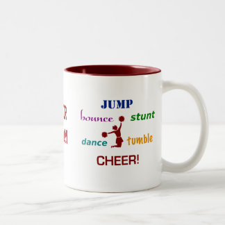 Em Dois Tons Salte a caneca de café do cheerleader do salto do