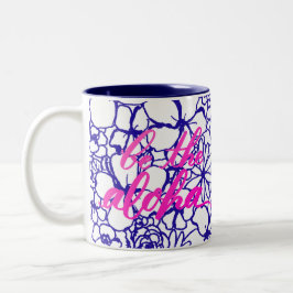 Em Dois Tons Seja a Caneca de Café Post-It Floral Aloha