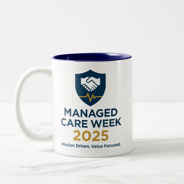 Em Dois Tons Semana do Managed Care 2025 - Caneca de Café (Esquerda)