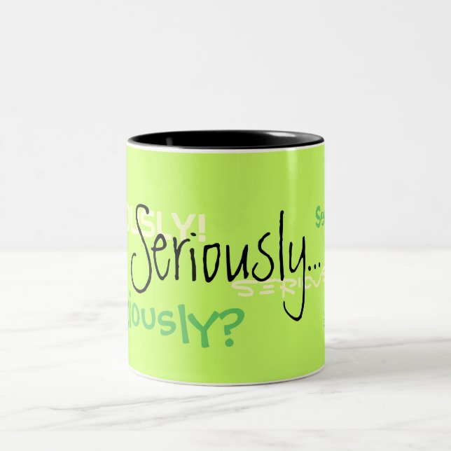 Em Dois Tons Seriamente caneca de café (Centro)