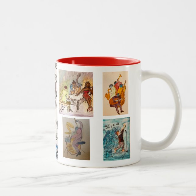 Em Dois Tons Série vermelha, cinco imagens da caneca de café ja (Direita)