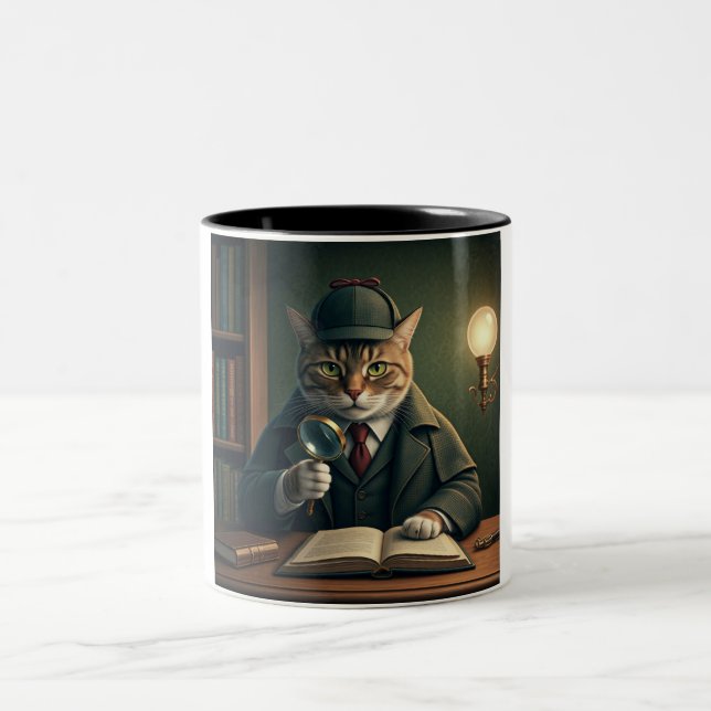 Em Dois Tons Sleuth Feline: Uma Misteriosa Caneca De Café (Centro)
