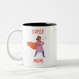 Em Dois Tons Super Mãe Empoderando Presente de Caneca de Café p