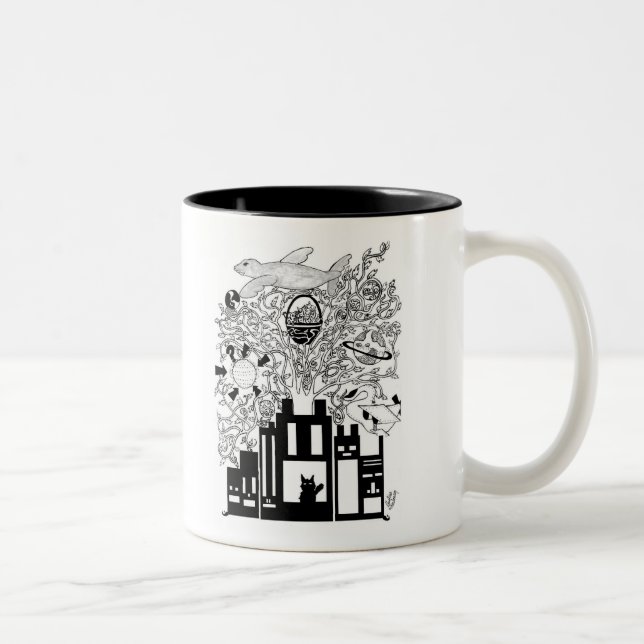 Em Dois Tons Título de HotOO, L da caneca de café de E 2 (Direita)