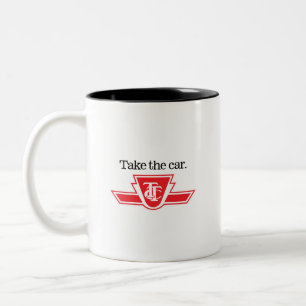 Em Dois Tons TTC Pegue o carro ou a caneca de café de texto per