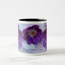 Tulipas roxas e texto personalizado Caneca de café
