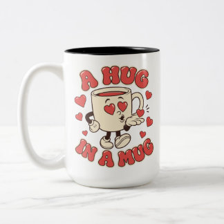 Em Dois Tons Uma Abraço numa Caneca Fofa para Amantes de Café