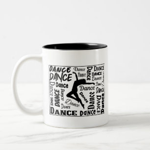 Em Dois Tons Uma caneca de café com design de dança. Você vai g