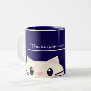 Em Dois Tons Você é uma Caneca de Café Aconchegante do Gato de