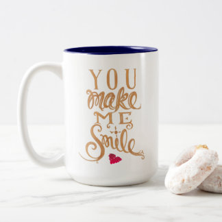 Em Dois Tons Você faz-me sorrir - caneca de café