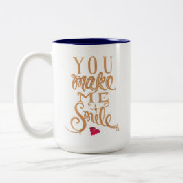 Em Dois Tons Você faz-me sorrir - caneca de café