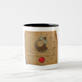 Em Dois Tons Zodíaco - Aquário - Caneca de Café