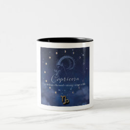 Em Dois Tons Zodíaco - Capricórnio - Caneca de Café