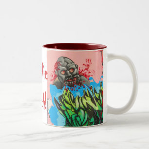 Em Dois Tons Zombi fresco! Caneca de café (1)