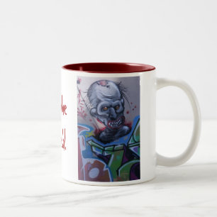Em Dois Tons Zombi fresco! Caneca de café (2)