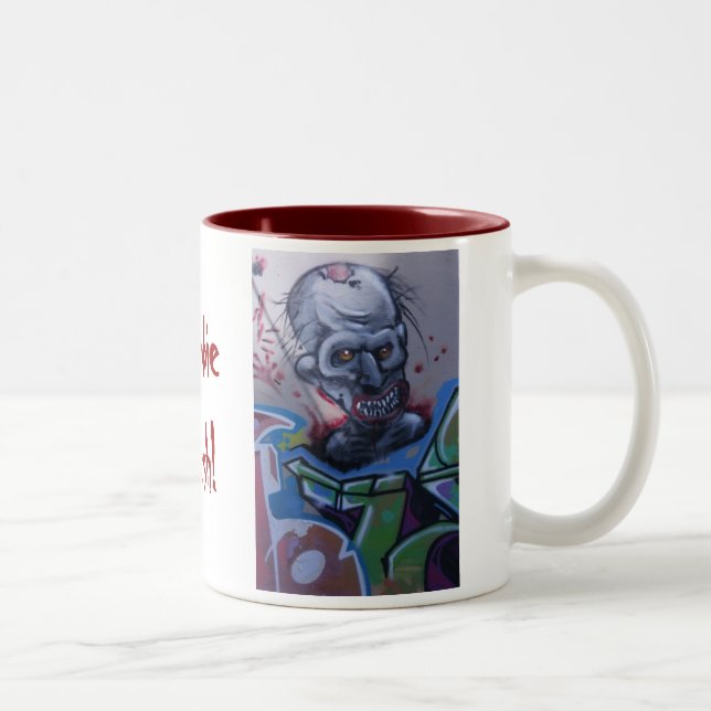 Em Dois Tons Zombi fresco! Caneca de café (2) (Direita)