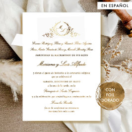 Em espanhol Elegant Real Foil Formal Weding