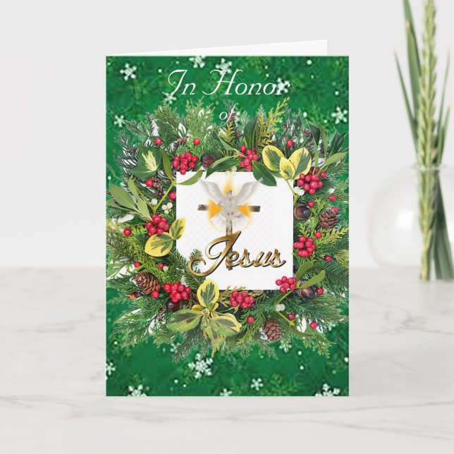 Em homenagem a Jesus Feriado Cartão de Natal (Frente)