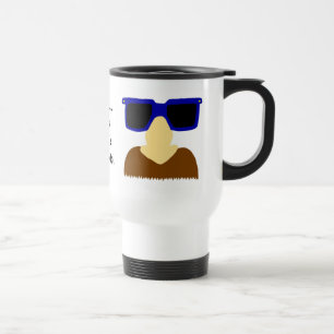 Em incógnito bigode & caneca de viagem dos vidros