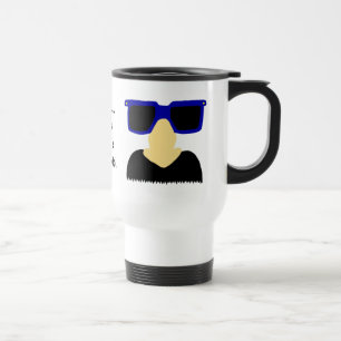 Em incógnito bigode & caneca de viagem dos vidros