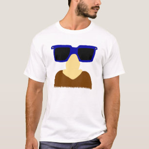 Em incógnito bigode & t-shirt básico adulto dos