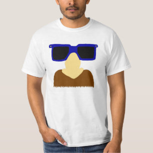 Em incógnito bigode & t-shirt do valor dos homens