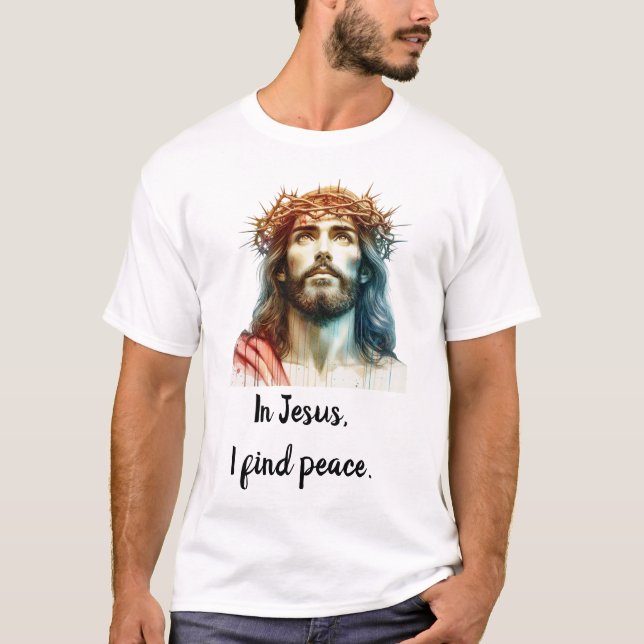 Em Jesus, eu acho a Peace Royal Luxury T-Shirt (Frente)
