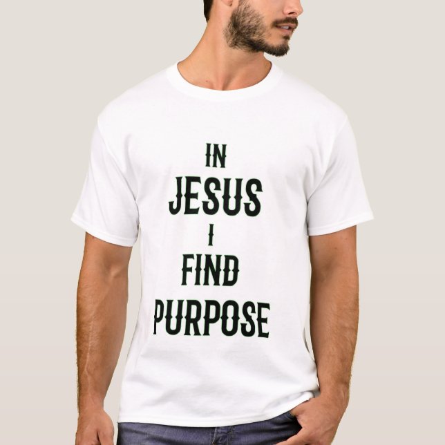 Em Jesus, Eu Encontro Puro T-Shirt Real Luxo (Frente)