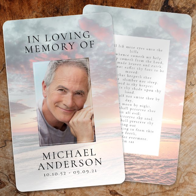 Em Loving Memory Sunset Memorial Prayer Card (Criador carregado)